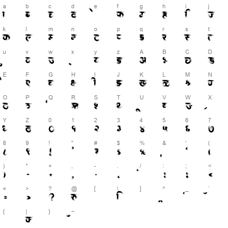 AMS Rekha 3 Regular Character Map
