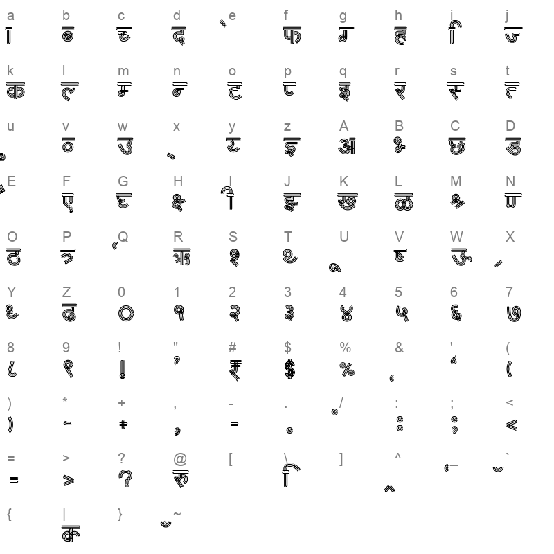AMS Rekha 4 Regular Character Map