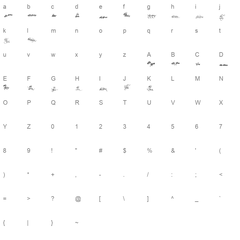 AMS Wishes Regular Character Map