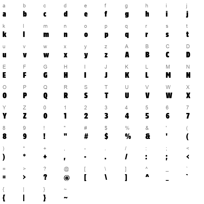 amsi pro opt headline Character Map