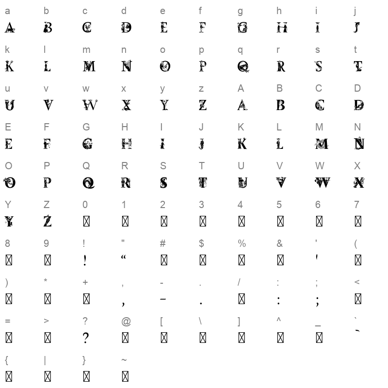 amster versal iluminada Character Map