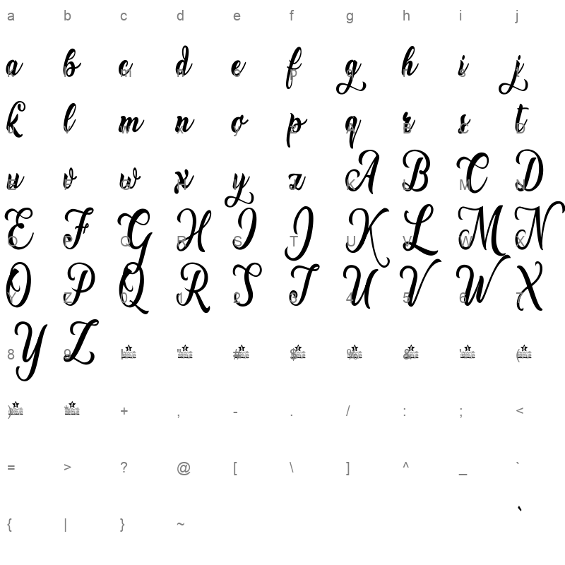 amsterdam regular Character Map