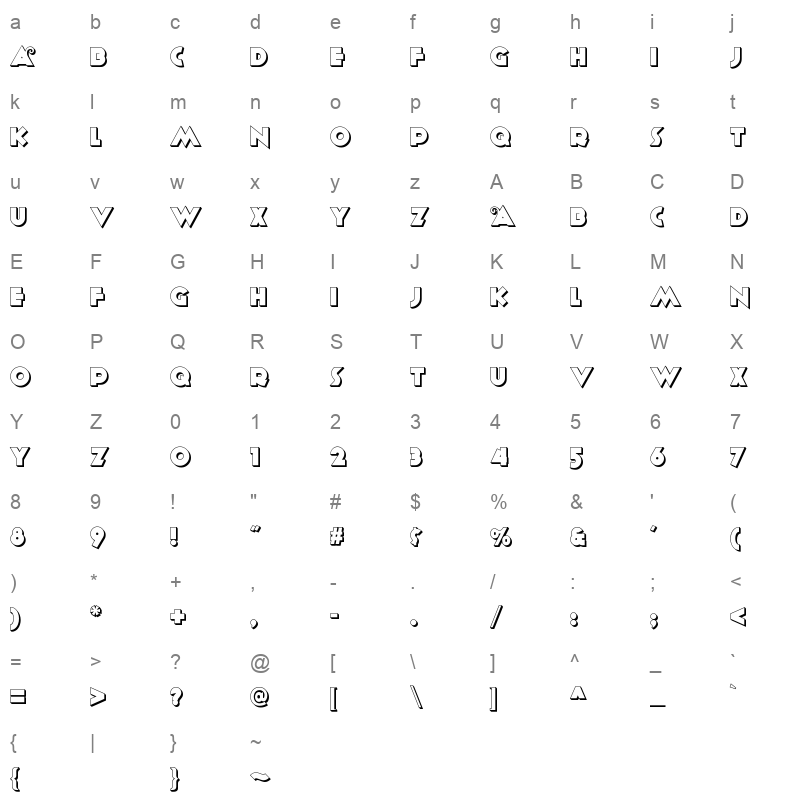 anagram nf shadow Character Map