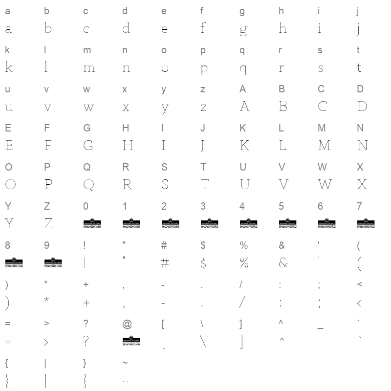 anaphora thin Character Map