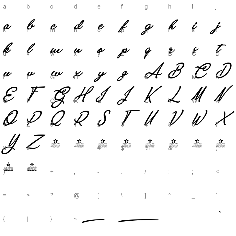 anastasia script personal use Character Map
