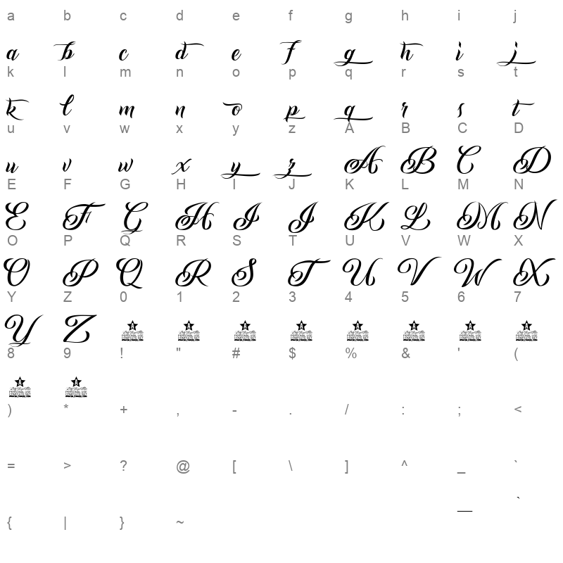 andaluzia personal use Character Map