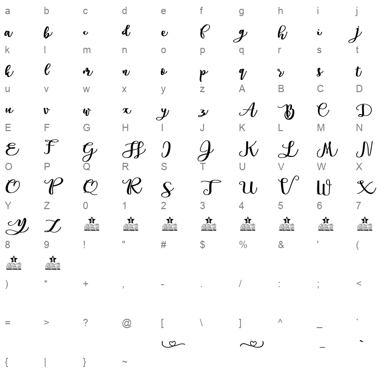 andorra personal use Character Map