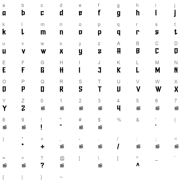 anehik Character Map