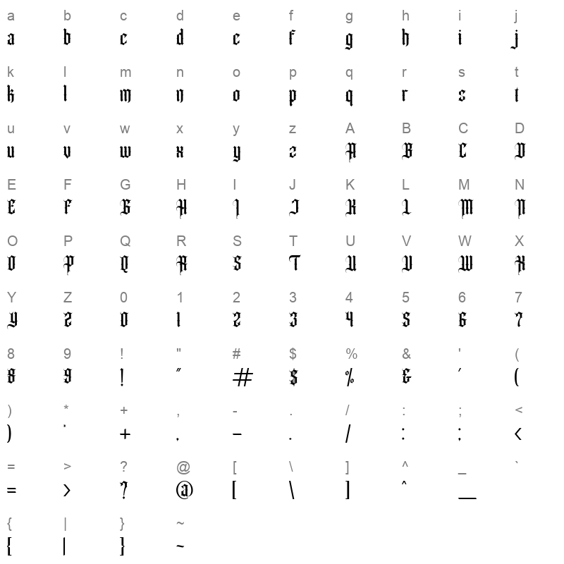 angel wish Character Map