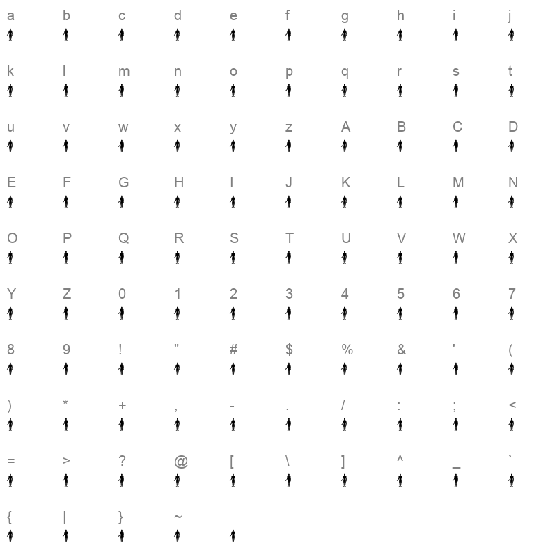 ANIMALS1 Character Map