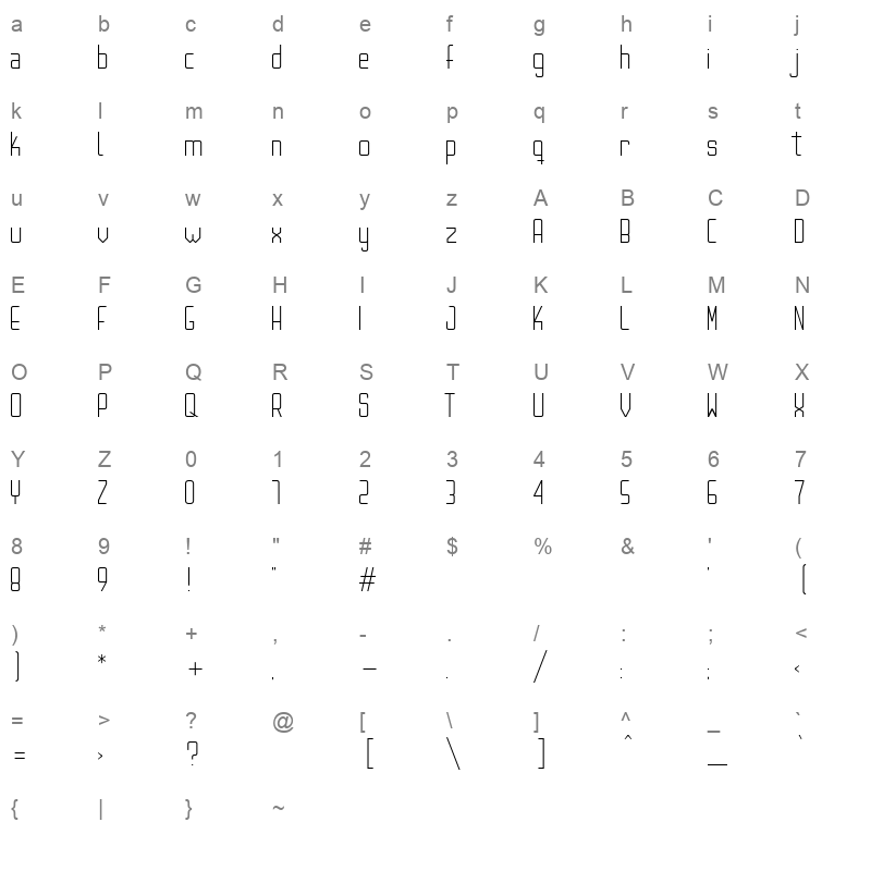 anisette regular 1 Character Map