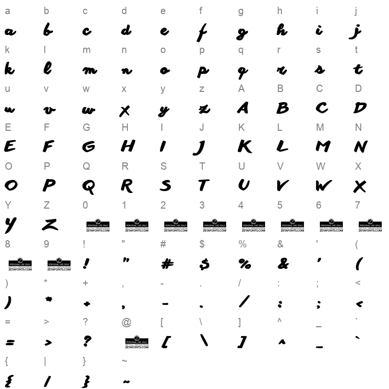another shabby heavy Character Map