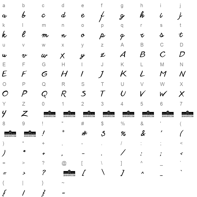 another shabby light Character Map
