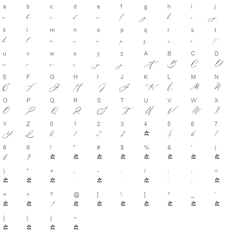ansylia Character Map