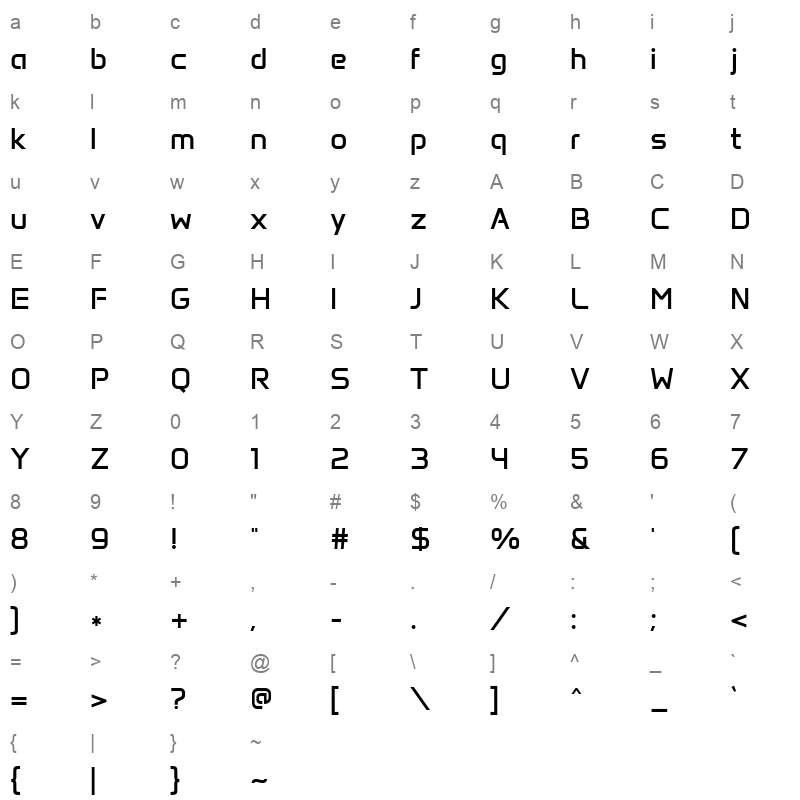 Anta Regular Character Map