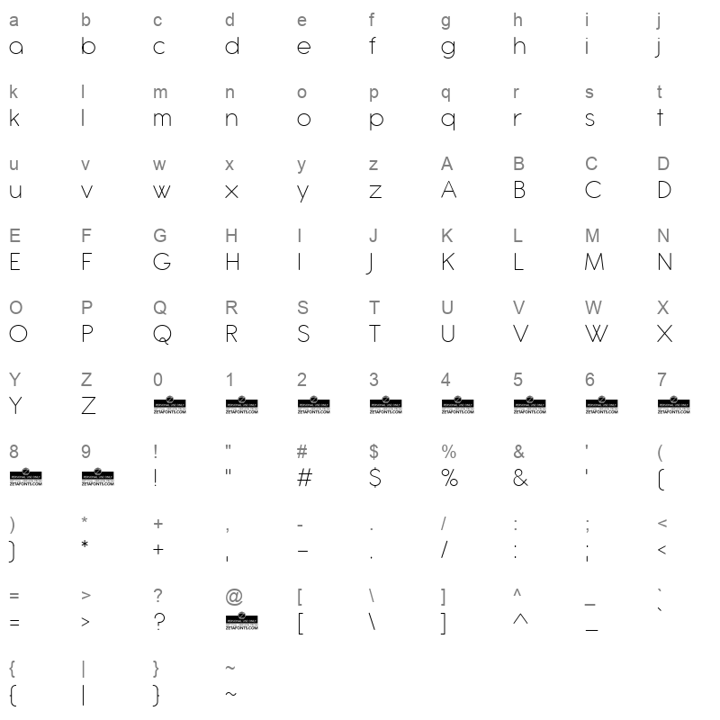 antipasto pro extra light demo Character Map