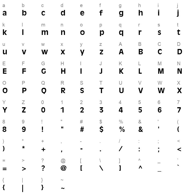 antique olive std bold Character Map