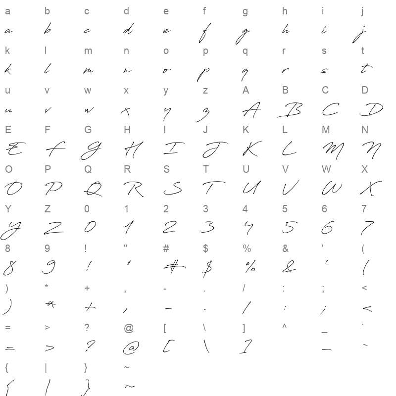 antro vectra bold Character Map