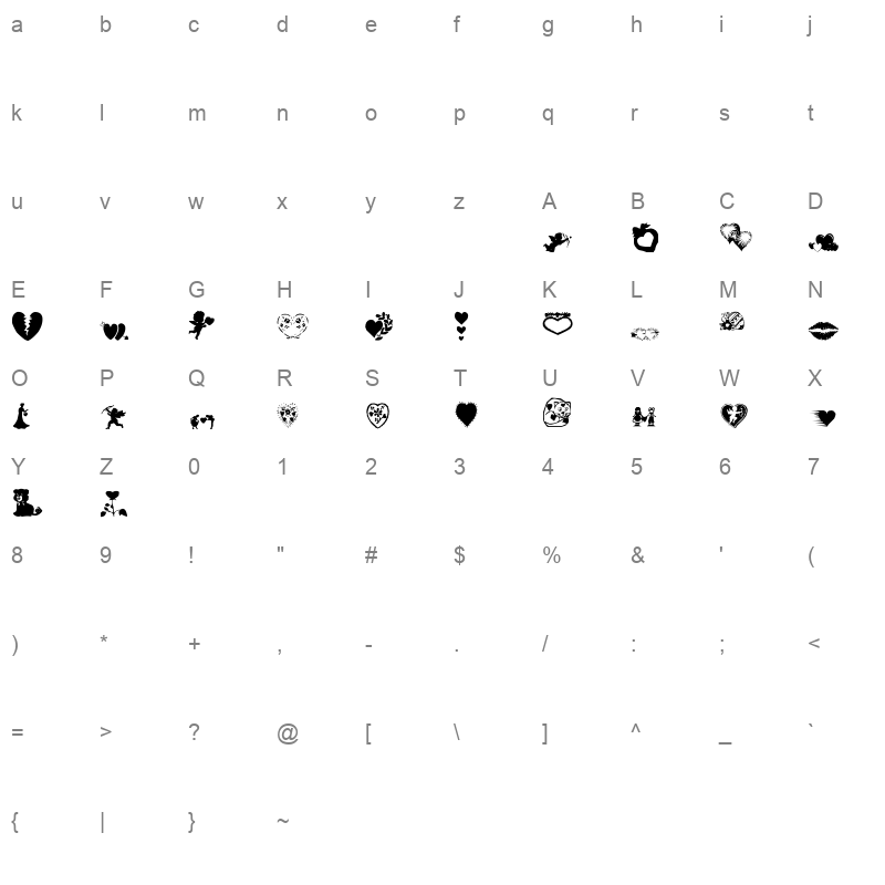 aos valentine Character Map