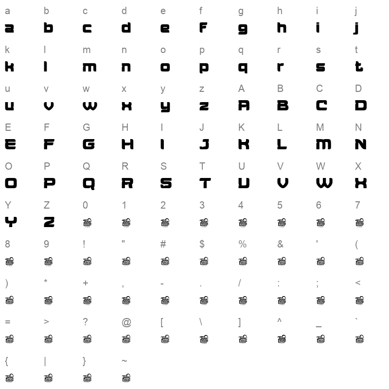 Aougtron Aougtron Regular Character Map