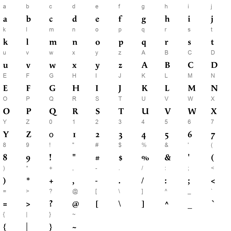 apolline std bold Character Map
