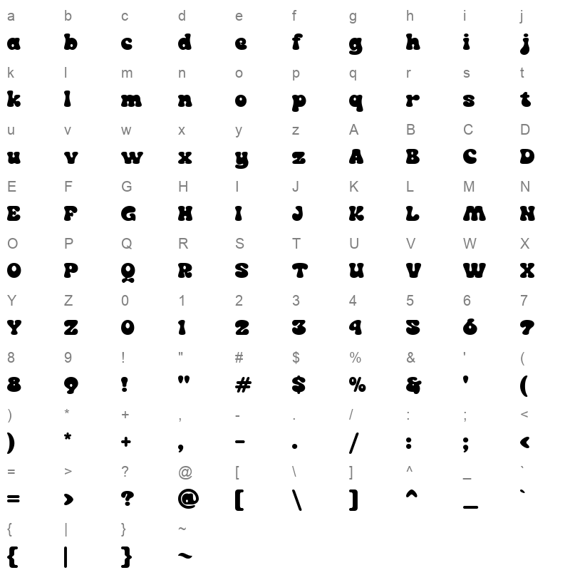 apple peach regular Character Map