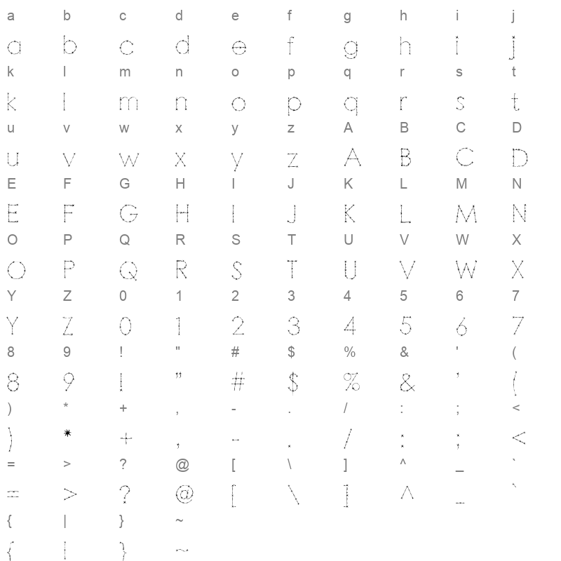 Ara Ahrar Regular Character Map