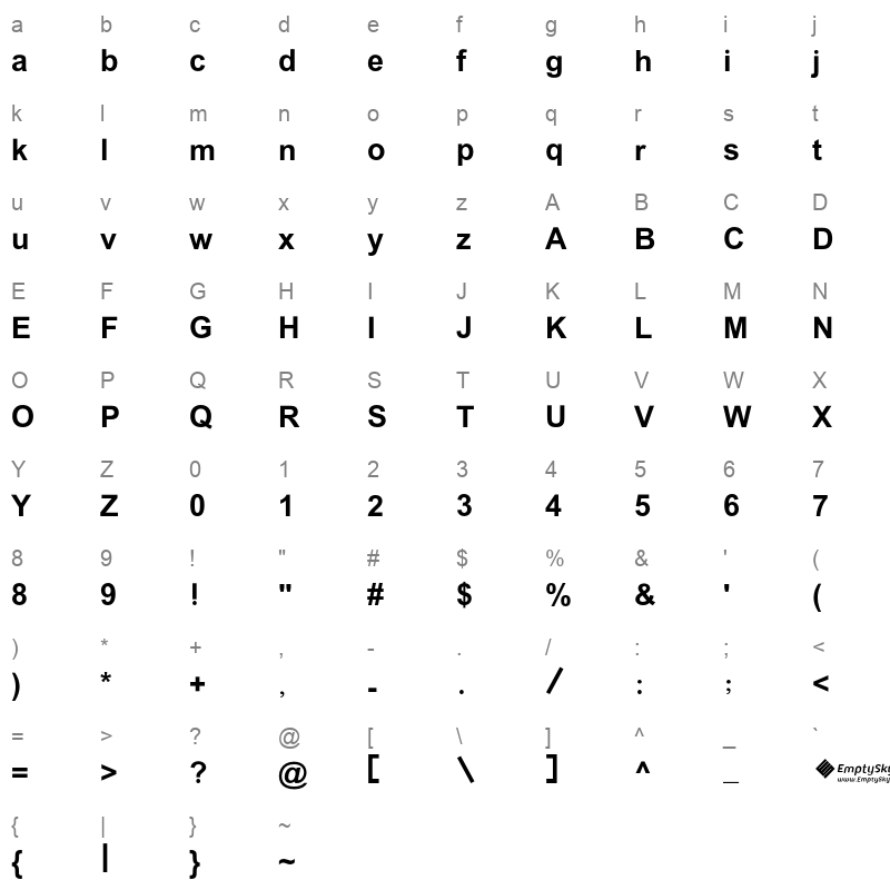 Ara ES Nawar Regular Character Map