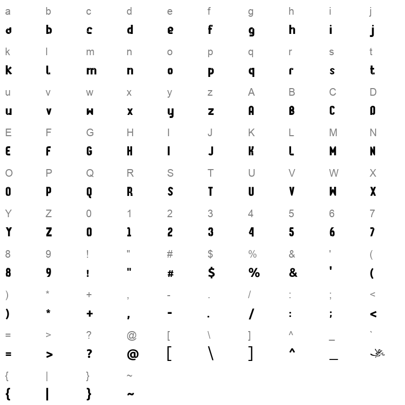 AraAlmBon Character Map