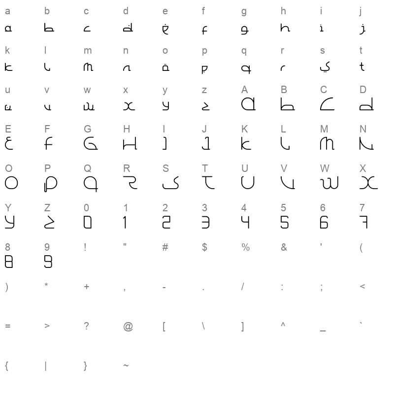 arab empang Character Map