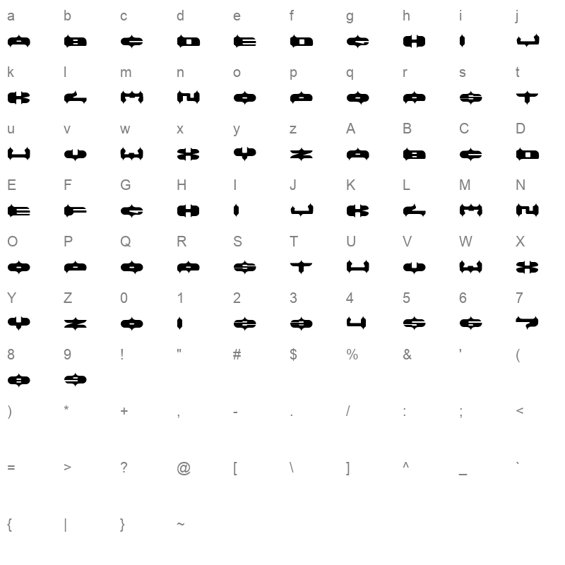 arabian lamb Character Map