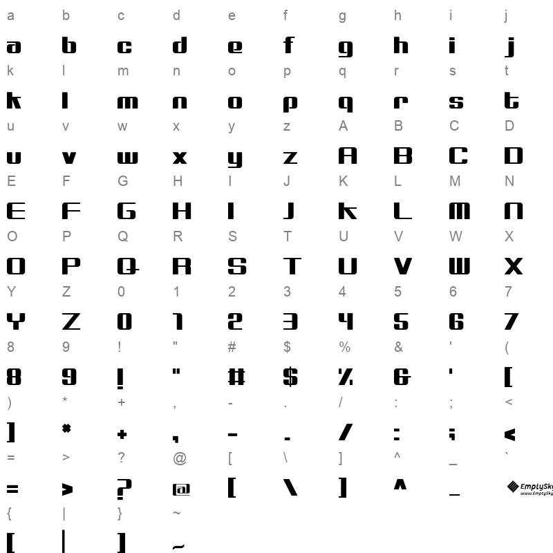 AraESTaqniya Bold Character Map