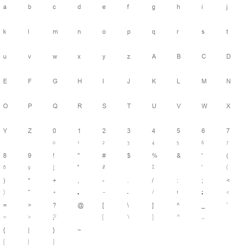 ArbFONTS 4 8 Character Map