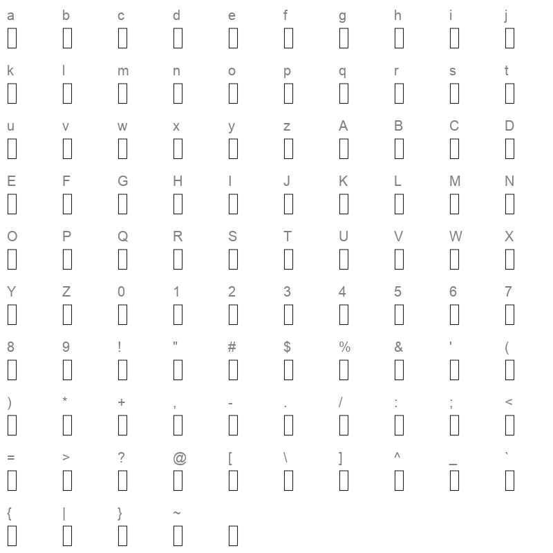 arbfonts.com shehab broken Regular Character Map
