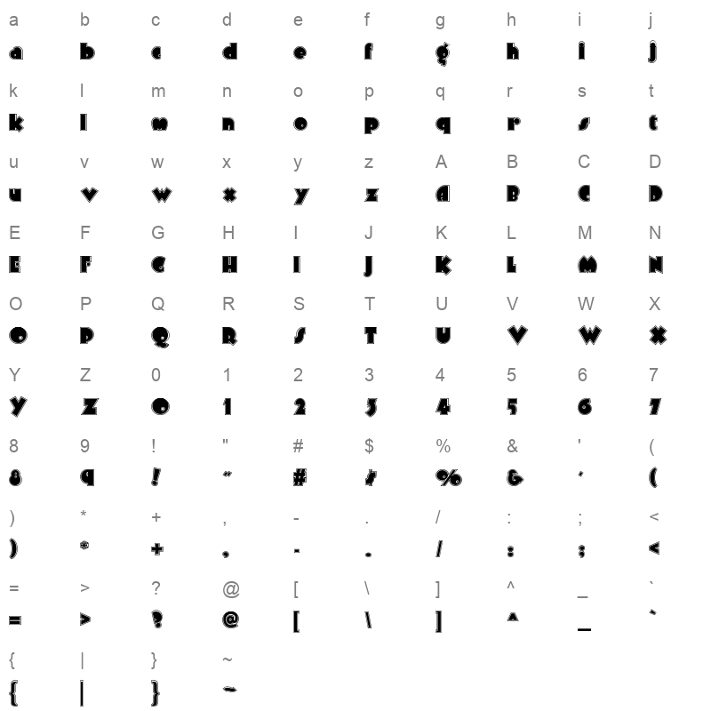arbuckle nf Character Map