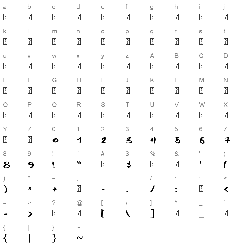 aref graffiti Regular Character Map