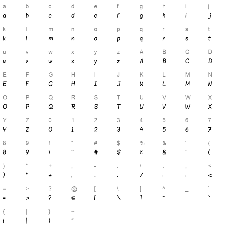 Aref Menna Light tVoV2Kd Character Map