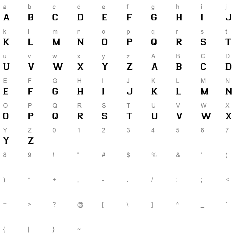 argentina regular Character Map