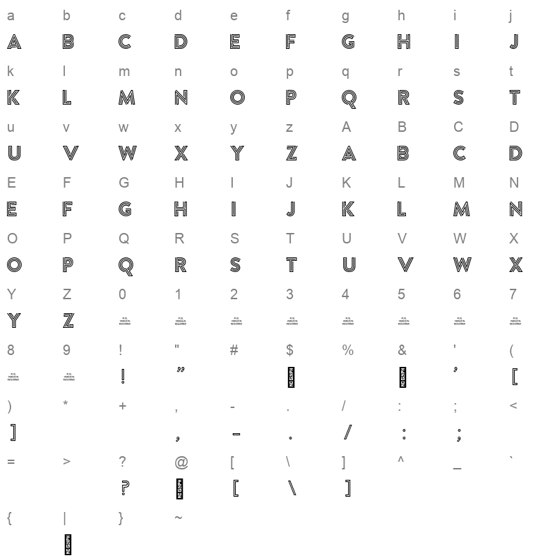argon regular Character Map