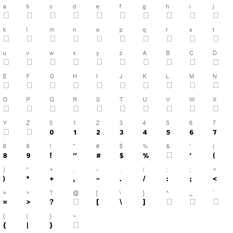 arial hebrew bold Character Map