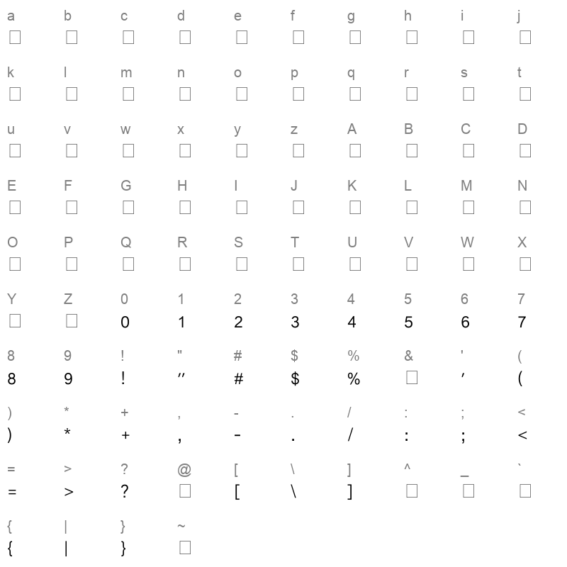 arial hebrew light Character Map