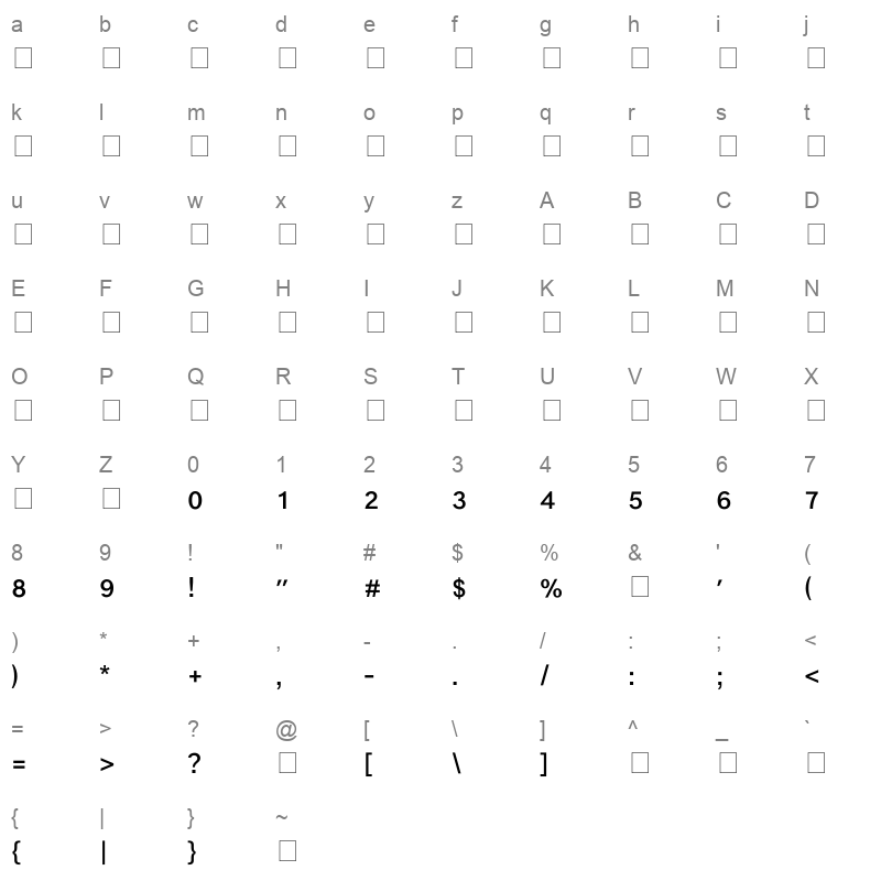 arial hebrew regular Character Map