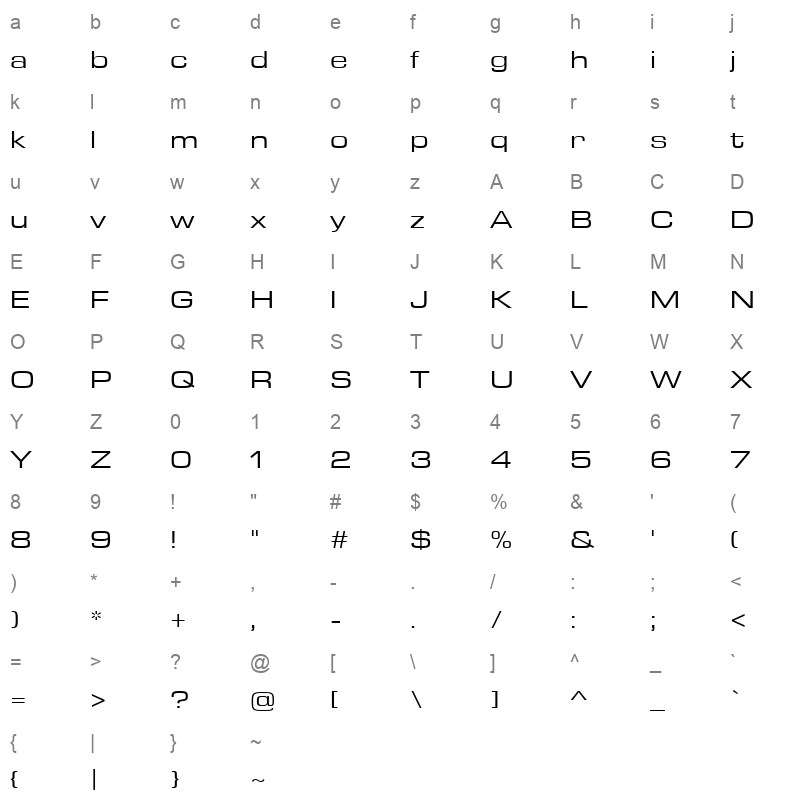 Arian LT Demi Character Map