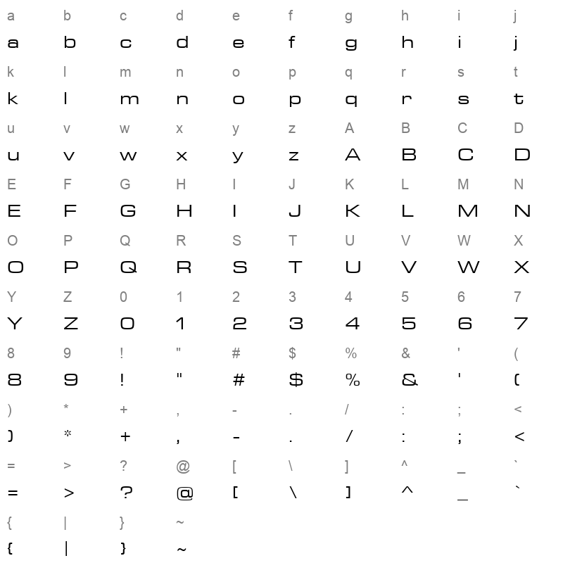ArianLT Regular Regular Character Map