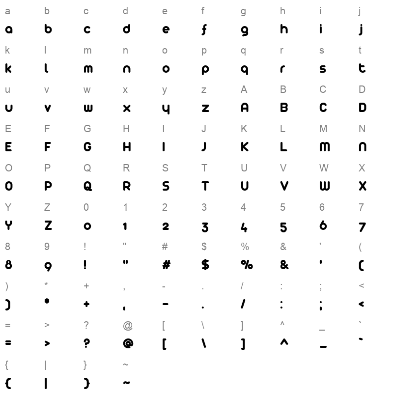 arista 20 Character Map