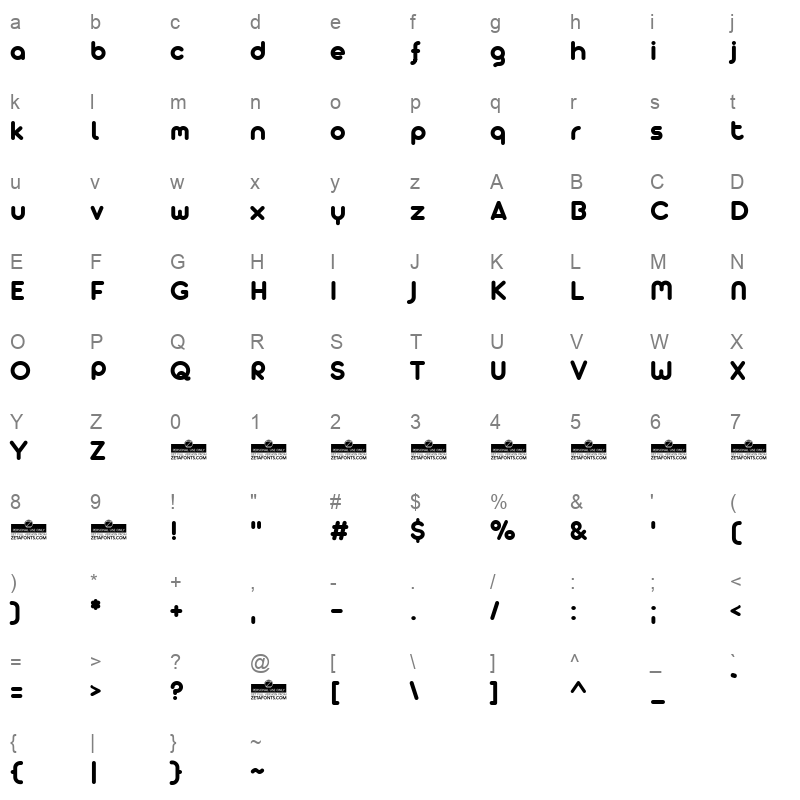 arista pro alternate bold Character Map