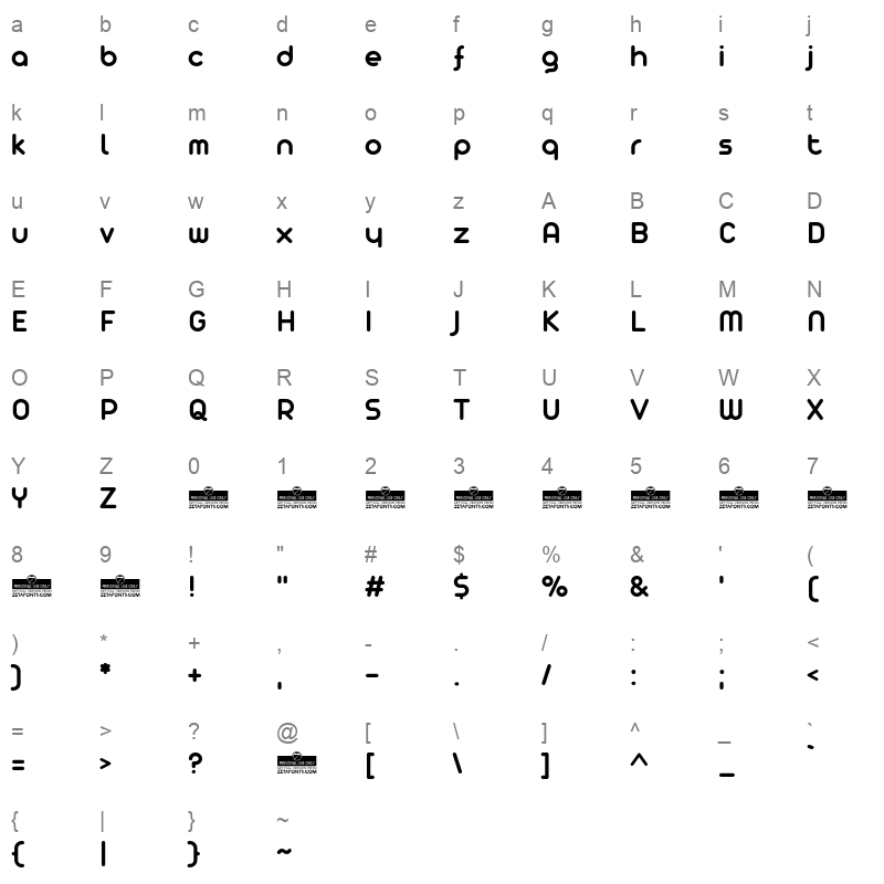 arista pro semibold Character Map
