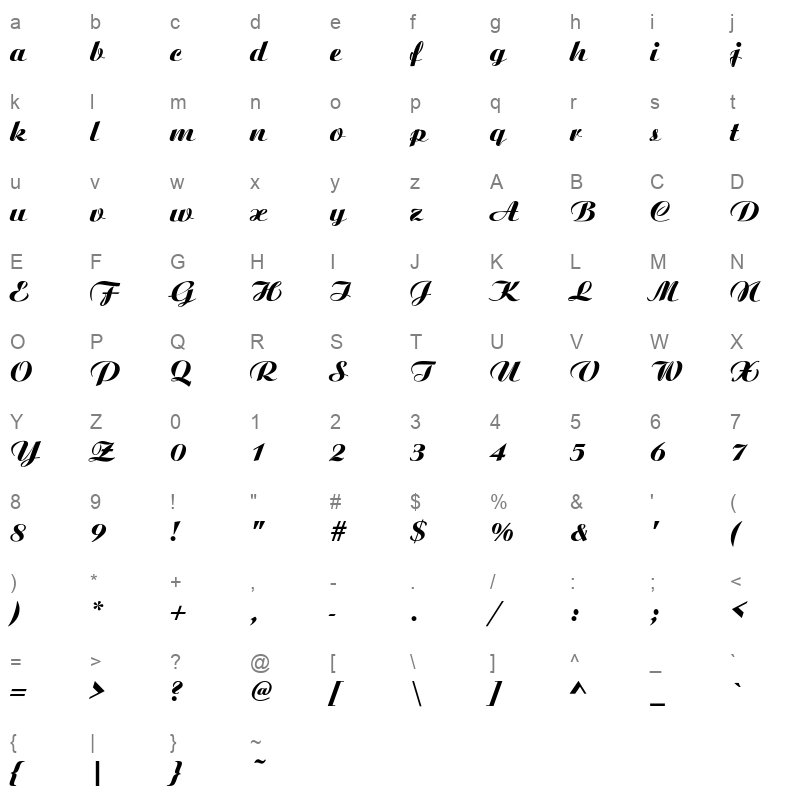 ariston regular Character Map