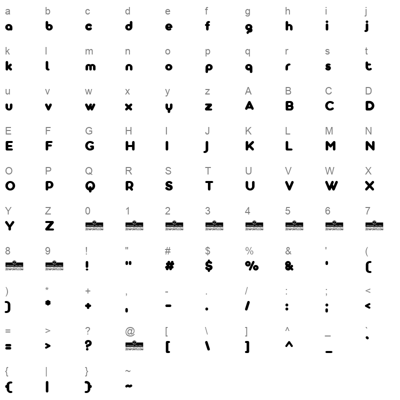 aristotelica display fat Character Map