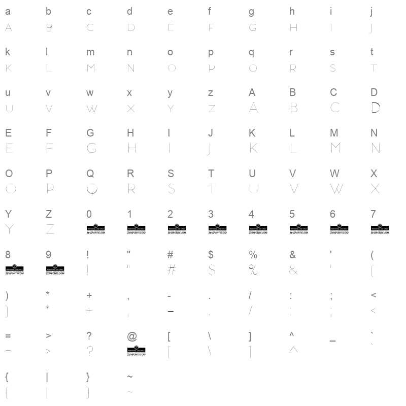 aristotelica smallcaps hairline Character Map